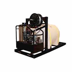 Propane fired hot water pressure washer with tank